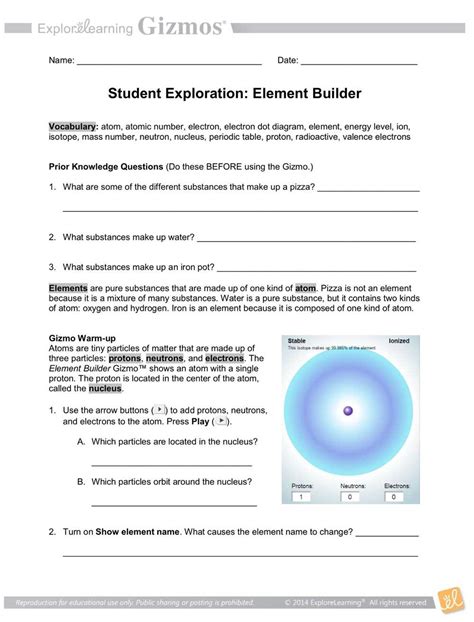 Explore Learning Student Exploration Covalent Bonds Answers
