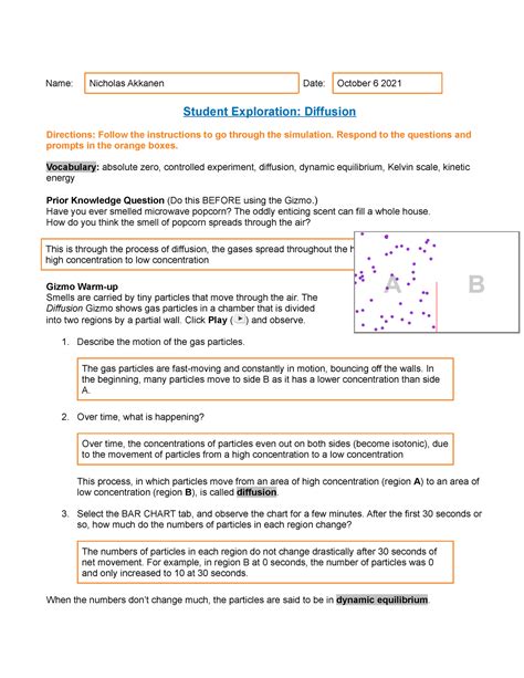 Download Explore Learning Gizmo Answer Key Diffusion 