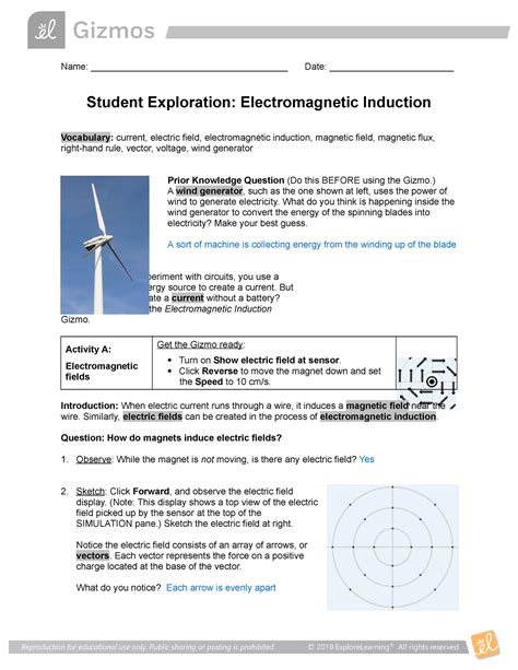 Download Explore Learning Gizmo Answer Key Electromagnetic Induction 