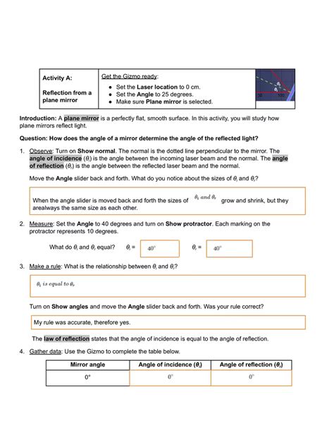Full Download Explore Learning Laser Reflection Gizmo Assessment Answers 
