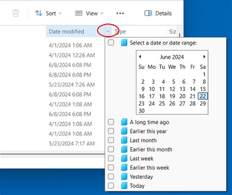 explorer search modified date