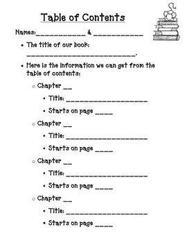 Exploring A Table Of Contents Worksheet Education Com Table Of Contents Worksheet - Table Of Contents Worksheet