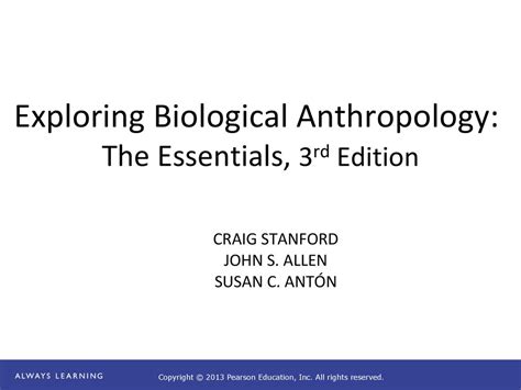 exploring biological anthropology by stanford 3rd edition