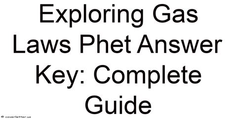 Exploring Gas Laws Phet Answer Key