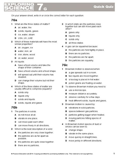 exploring science 7 quick quiz 7c answers