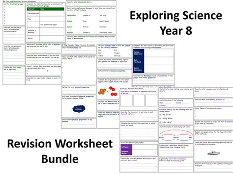 exploring science 8 worksheets