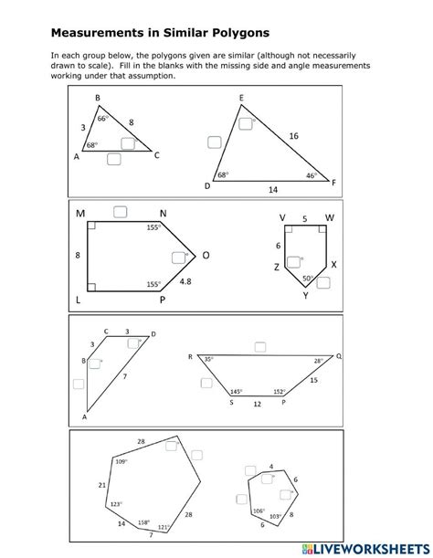 exploring similar polygons answers