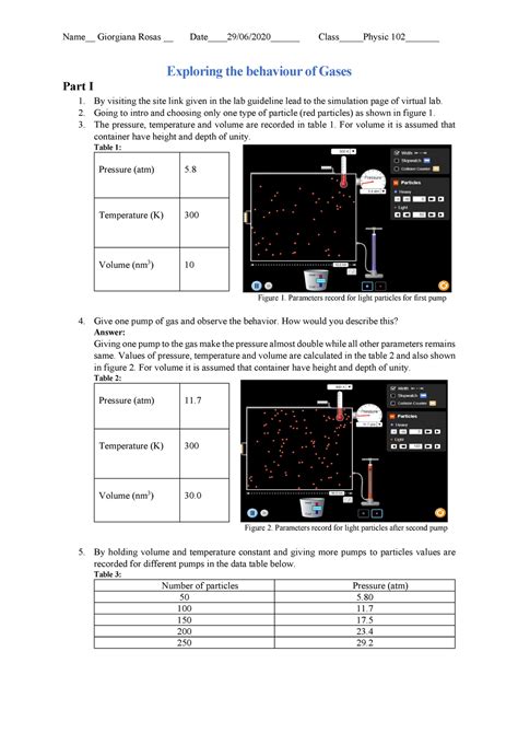 Exploring The Behavior Of Gases Phet Answer Key