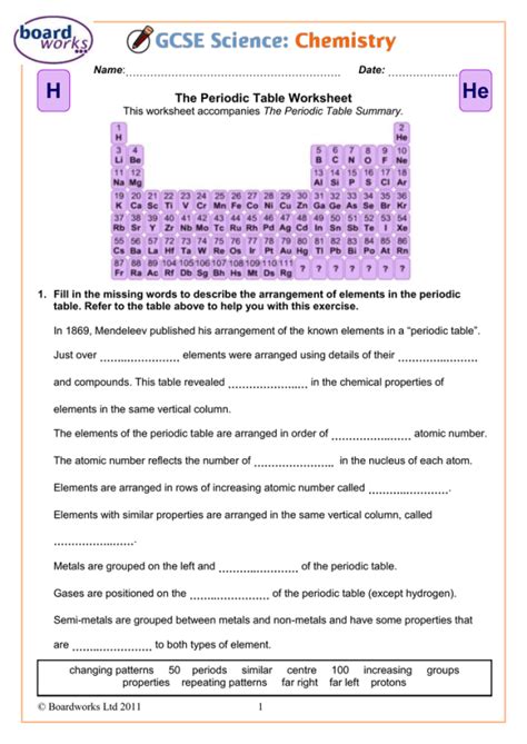 Exploring The Periodic Table Worksheet Aurumscience Com Chemistry Periodicity Worksheet Answers - Chemistry Periodicity Worksheet Answers