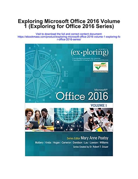 Exploring Microsoft Office 2016 Volume 1 (Exploring for Office 2016 Series)