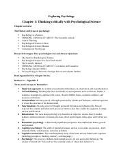 Read Exploring Psychology Chapter 1 Test 