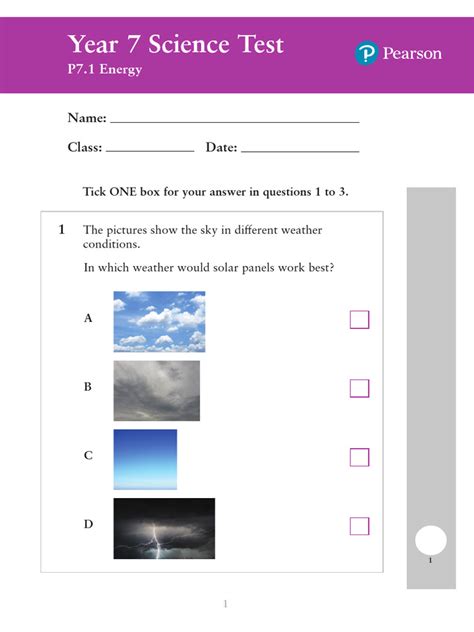Read Online Exploring Science Test Papers Year 7I 