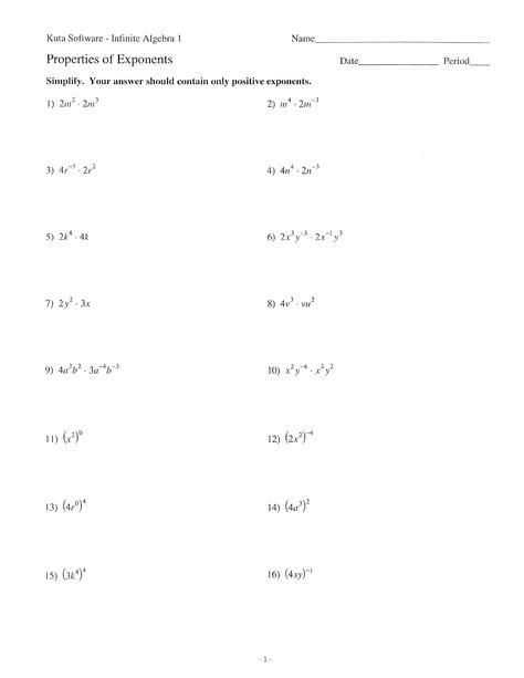 Exponent Worksheets Simplifying With Exponents Worksheet - Simplifying With Exponents Worksheet