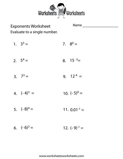 Exponents Worksheets Grade 6 To 8 Math Fun Exponents Worksheet Grade 3 - Exponents Worksheet Grade 3