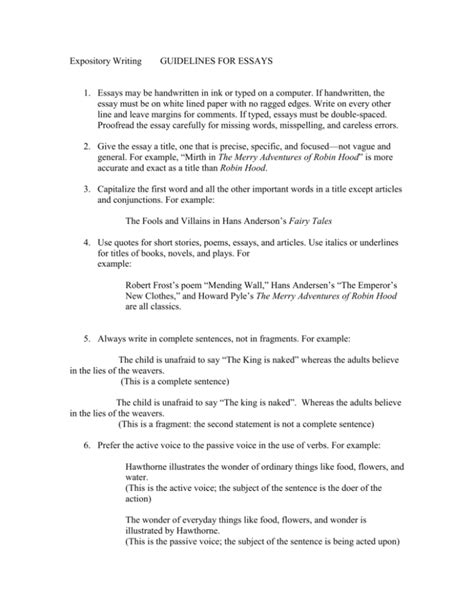 Read Online Expository Writing Guidelines 