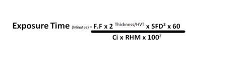 exposure time calculation in radiography