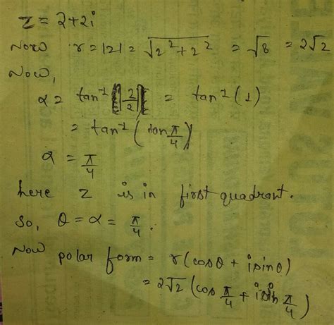 express the complex number 2 2i into polar form Brainly.in