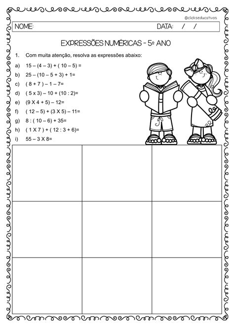 Expressões Numericas 4 Ano