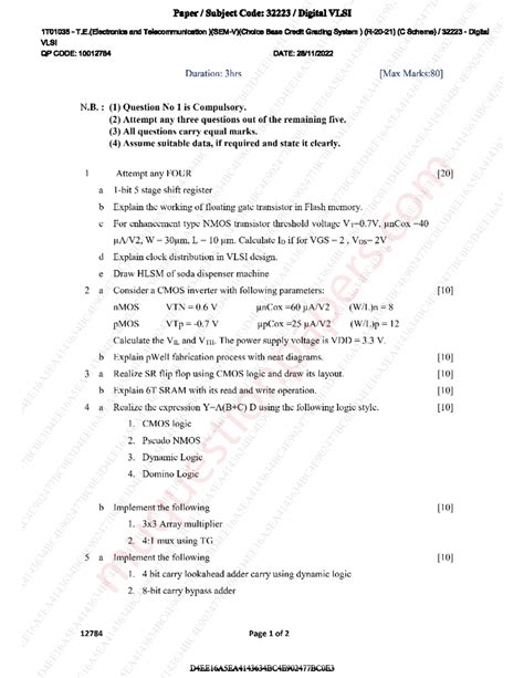 extc engineering question papers mumbai university