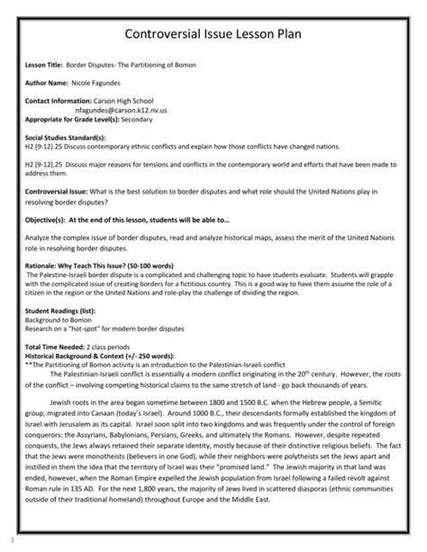Extended Controversial Issue Discussion Lesson Project Tahoe