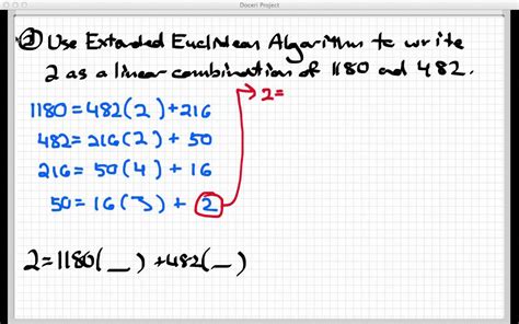 Extended Euclidean Algorithm