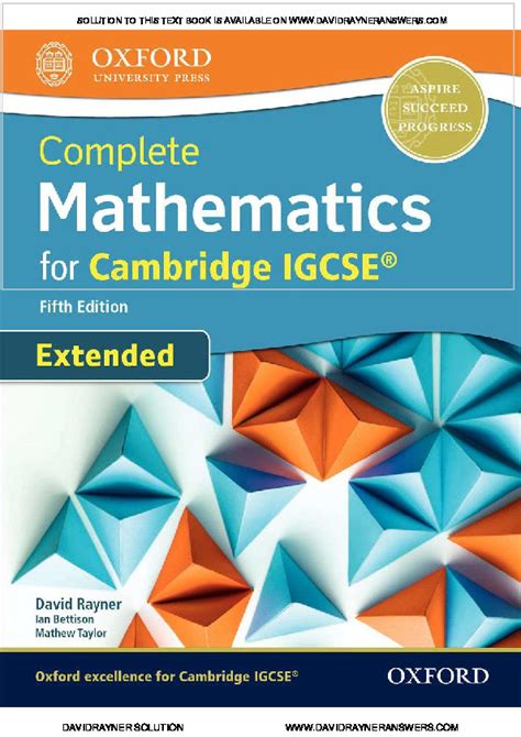 extended mathematics for igcse david rayner solutions