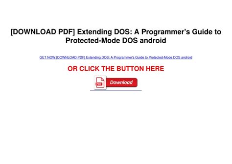 Full Download Extending Dos Programmers Guide To Protected Mode Dos 