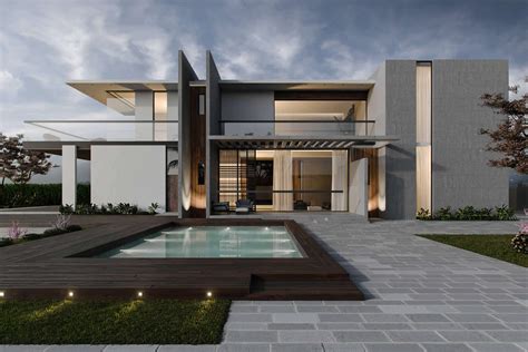 exterior rendering in 3ds max night scene