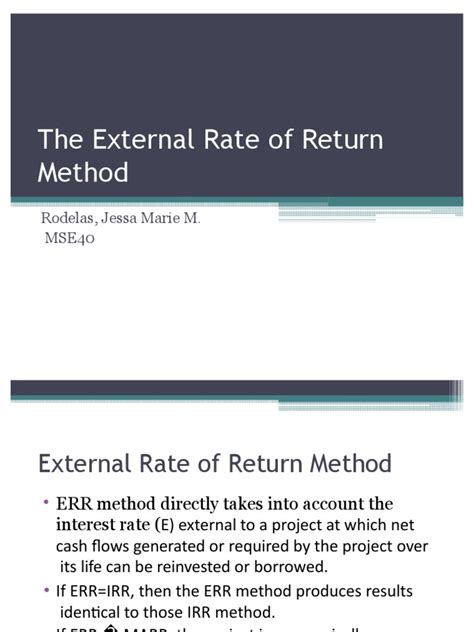 External Rate Of Return Definition