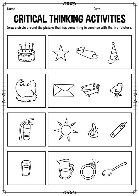 Extra Challenge Logical Thinking Worksheets Activities For Kindergarten Think Sheet Kindergarten - Think Sheet Kindergarten