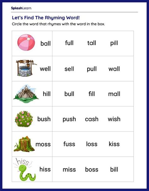 Extra Challenge Rhyming Words Worksheets With Answers For Rhyming Words Worksheet For Grade 2 - Rhyming Words Worksheet For Grade 2
