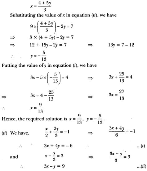 Extra Questions On Linear Equations In Two Variables Class 9
