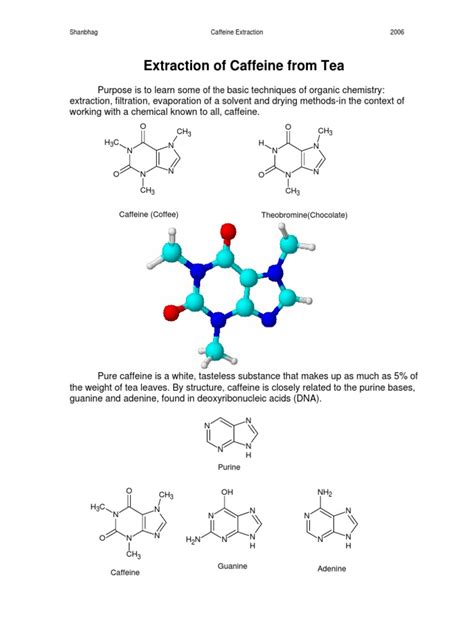Extraction Of Caffeine From Tea Lab Report
