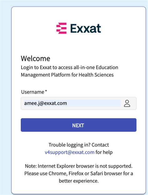 Exxat Login