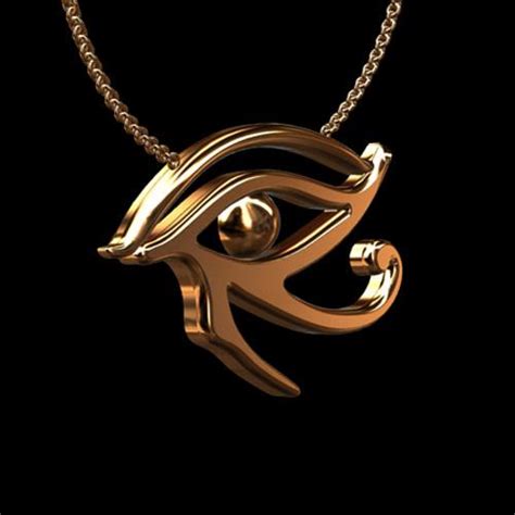 eye of horus 14k solid gold pendant