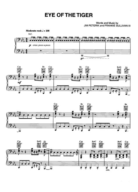 Eye Of The Tiger Sheet Music Piano