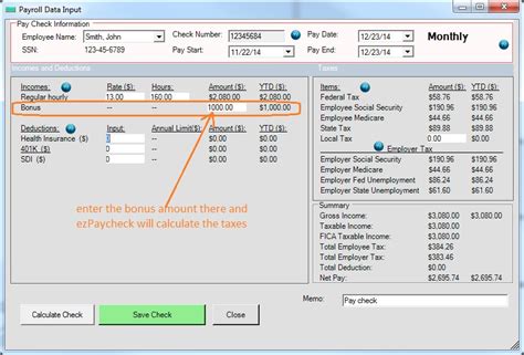 ezPaycheck How to Generate a Bonus Check for Employee