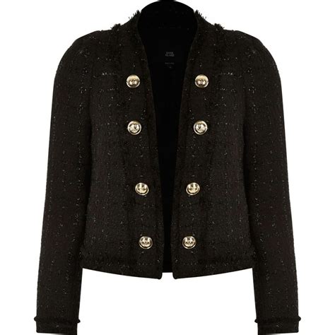 f f black boucle jacket dega canada