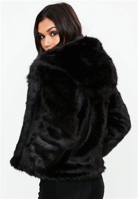 f f black fur jacket slnx france