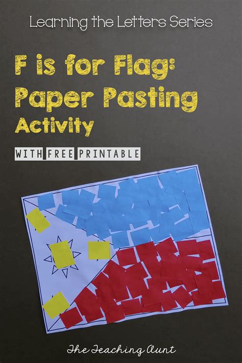 F Is For Flag Paper Pasting Activity The Kindergarten Flag - Kindergarten Flag