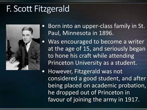f scott fitzgerald biography powerpoint assignments