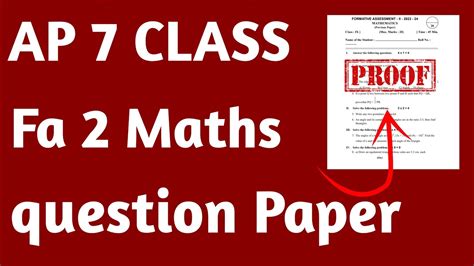Fa2 Maths Question Paper 2019