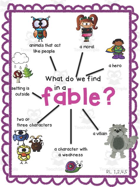 Fables Anchor Chart By Teach Simple Kindergarten Fables - Kindergarten Fables