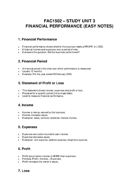 Fac1502 Study Notes