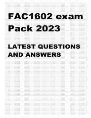 Fac1602 Past Exam
