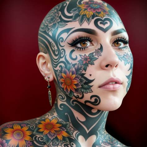 face tattoo women