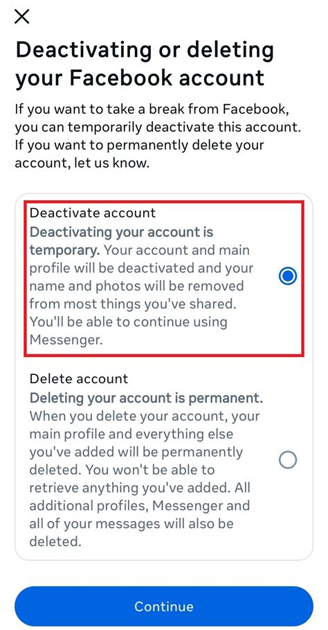 Facebook Account Off