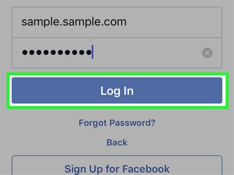 facebook in to log