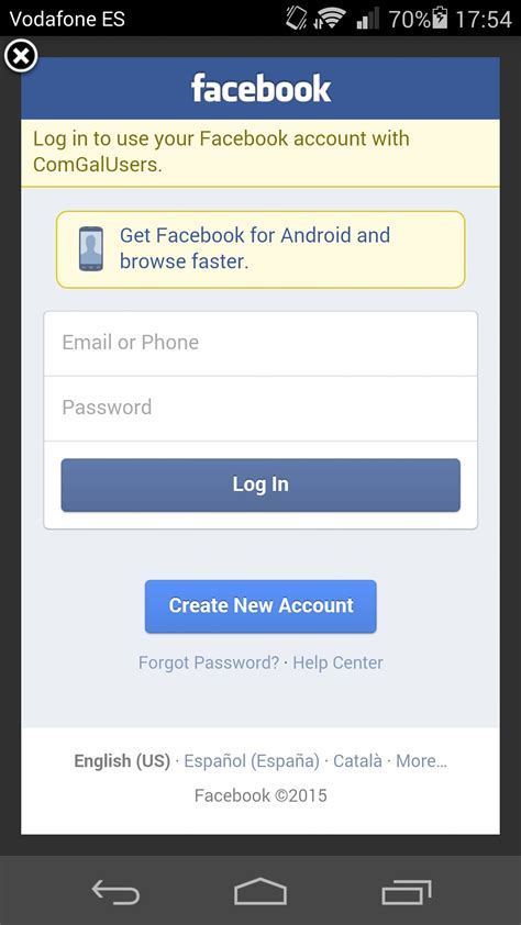 facebook login webview android