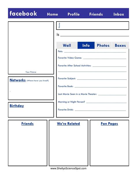 facebook profile template for microsoft word